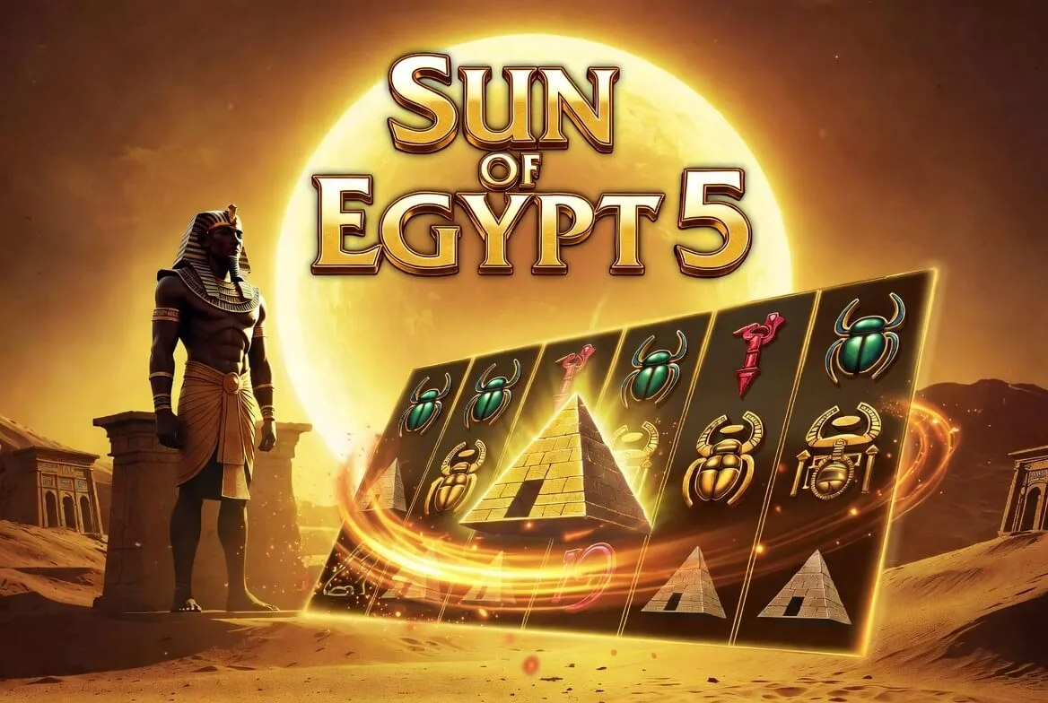 Логотип Sun of Egypt 5 и его место в lobby казино — иконка слота